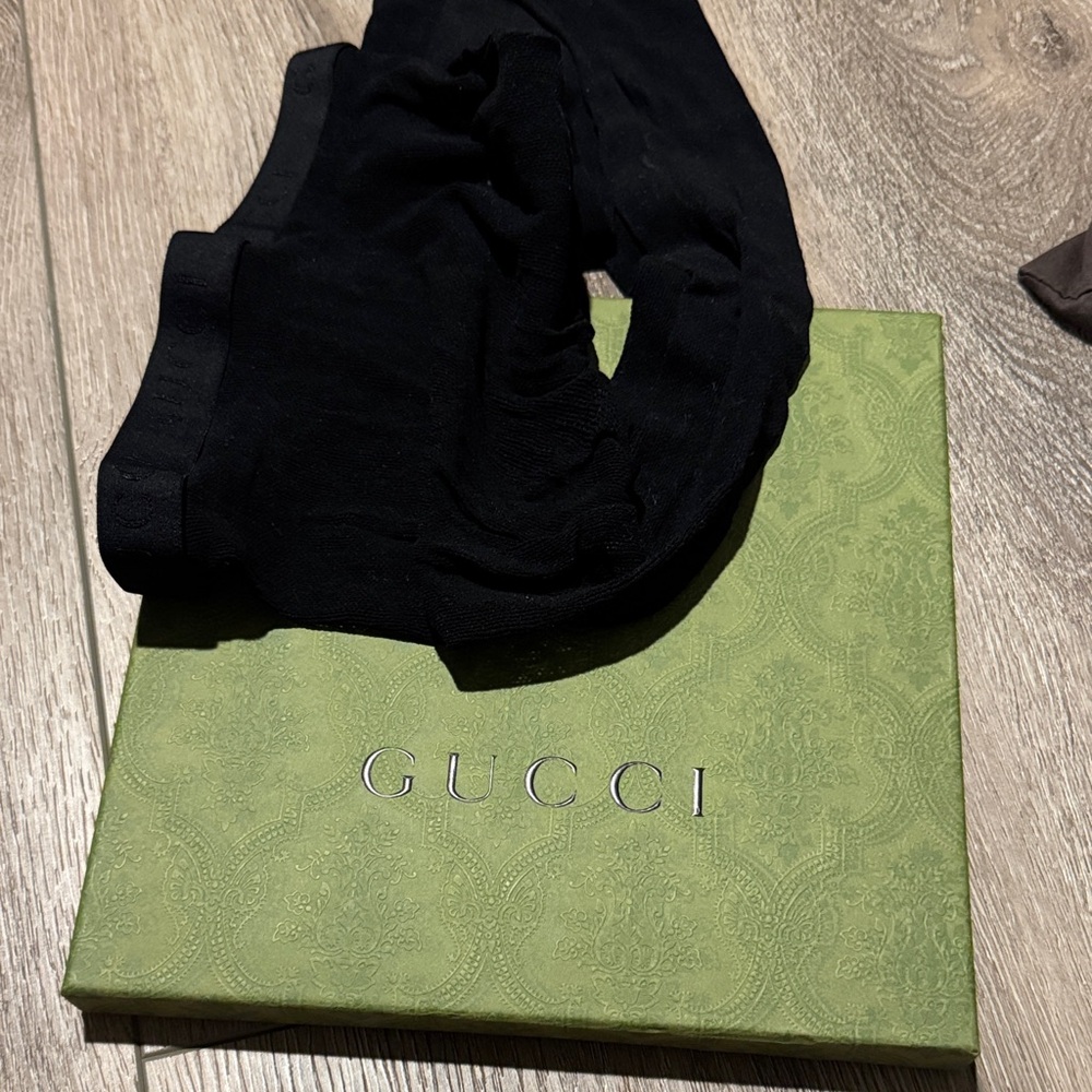 Gucci Black Hosiery with Green Box